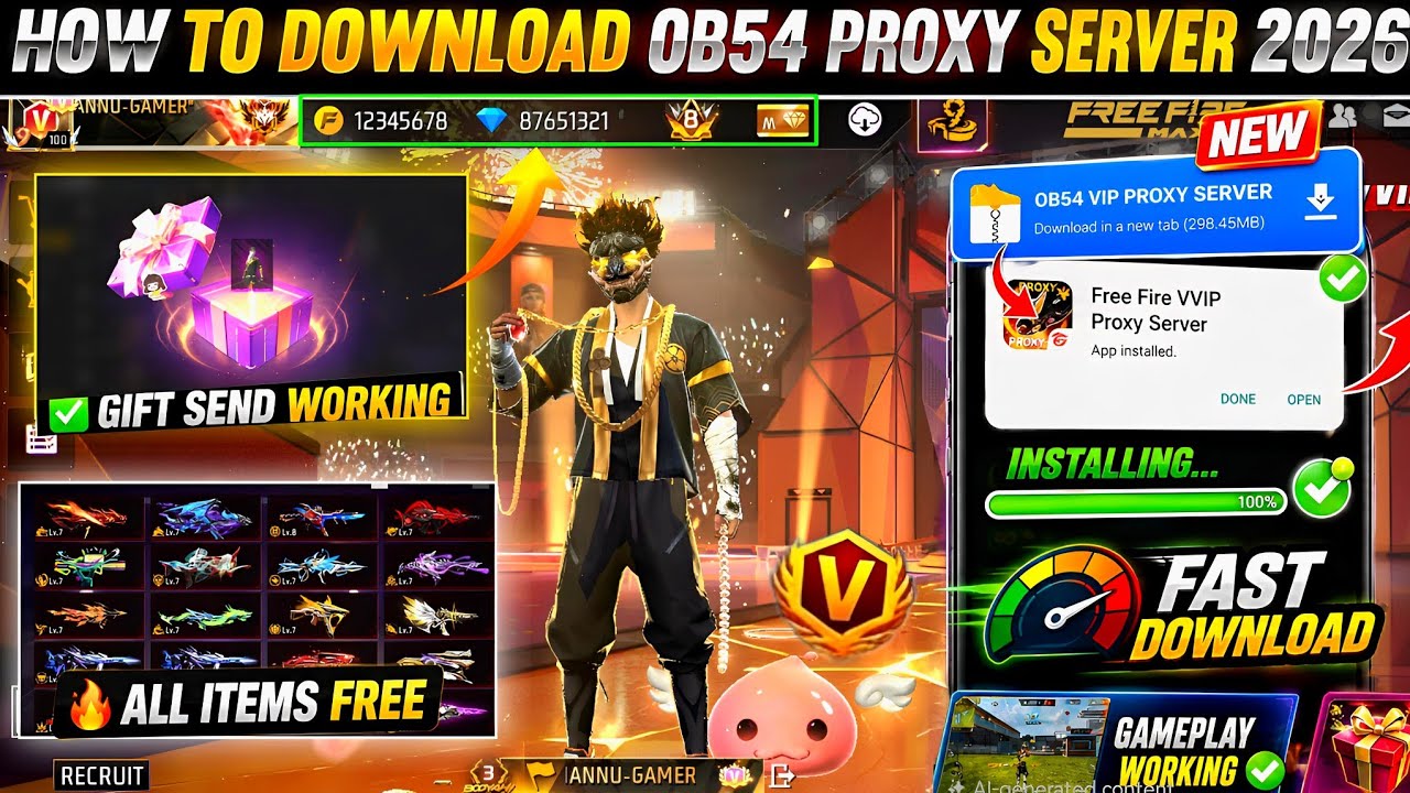 How To Download Proxy Server 💯😱🔥, proxy Server Free Fire Kaise Download Karen, Ob54 Proxy Server ff