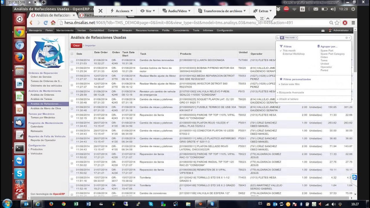 Modulo de taller mecanico  Odoo Open ERP