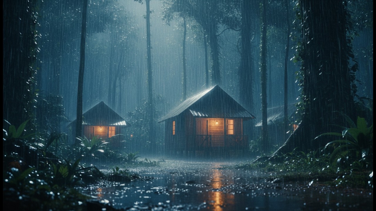 Rain Sounds for Sleeping 🌧️ Night Heavy Rain Ambience for Deep Sleep, Calm Thoughts & Total Rest