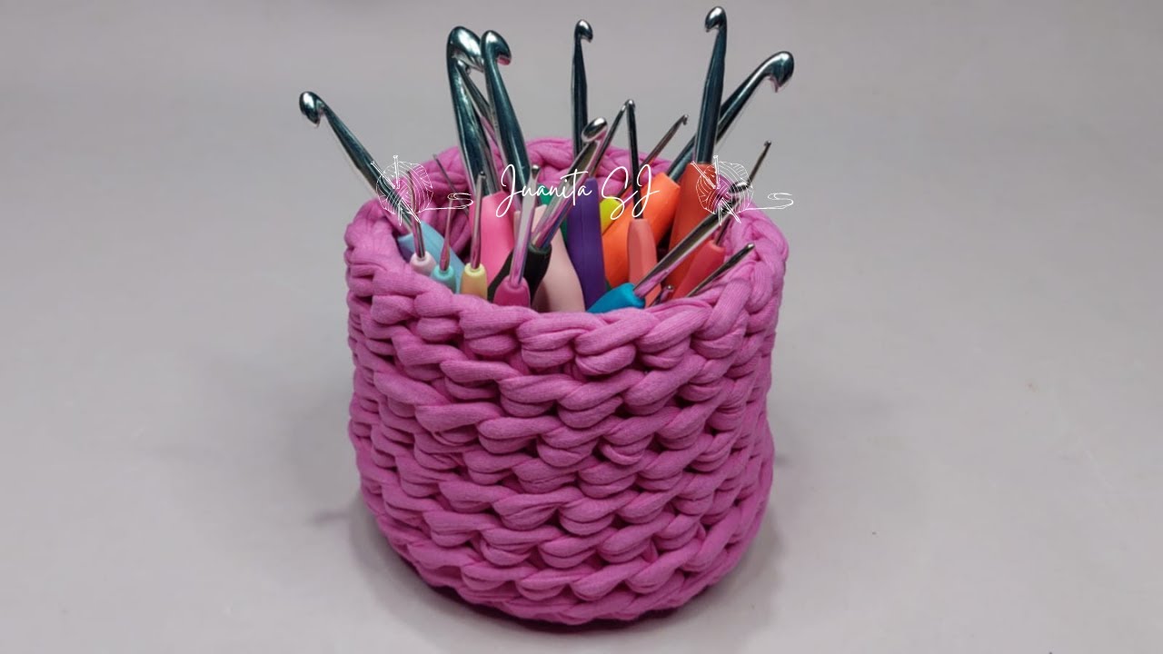 CESTO TEJIDO A CROCHET PASO A PASO/ CANASTO DE TRAPILLO