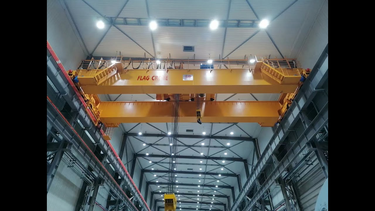 European type double beam fully automatic overhead travelling crane for steel mill flagcrane