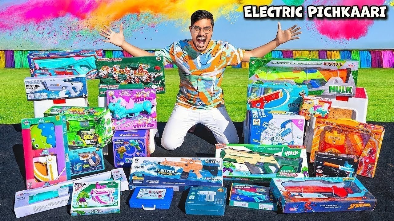 Holi Electric Watergun Stash Testing Worth ₹40,000   ये इलेक्ट्रिक पिचकारियां देखकर मज़े आ जायेंगे