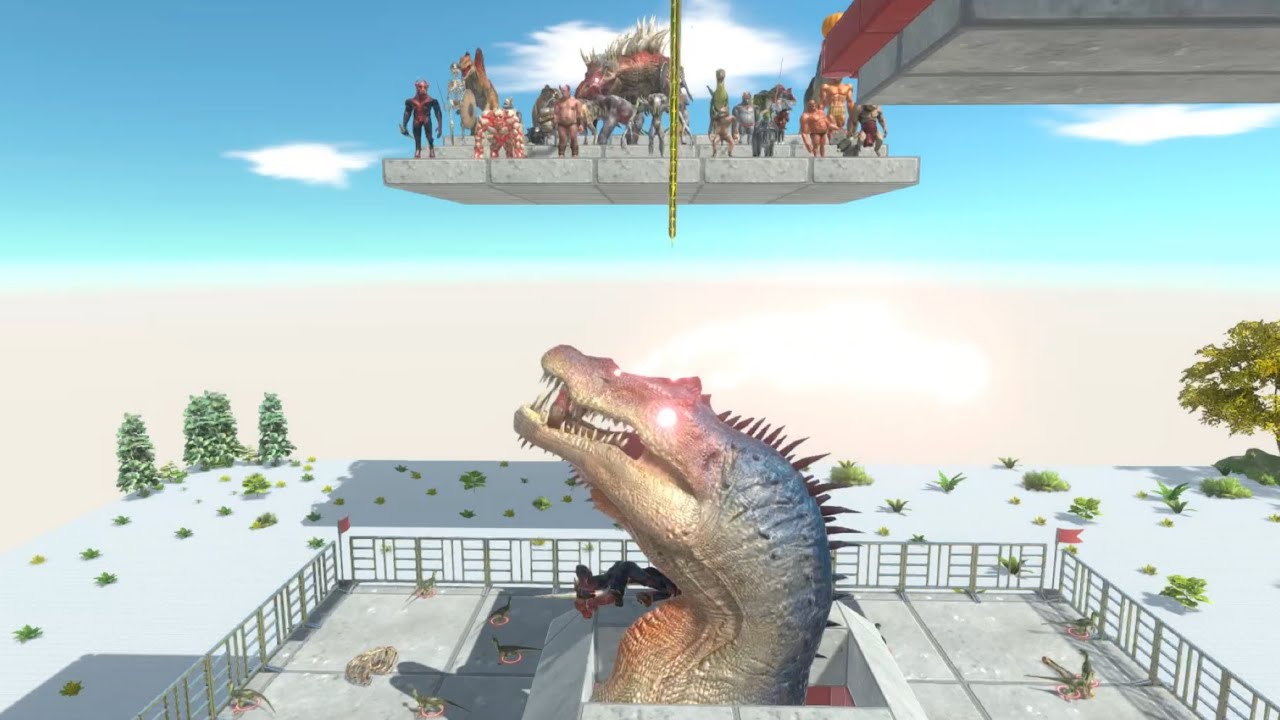Escape From Giant Spinosaurus Head ARBS - Animal Revolt Battle Simulator