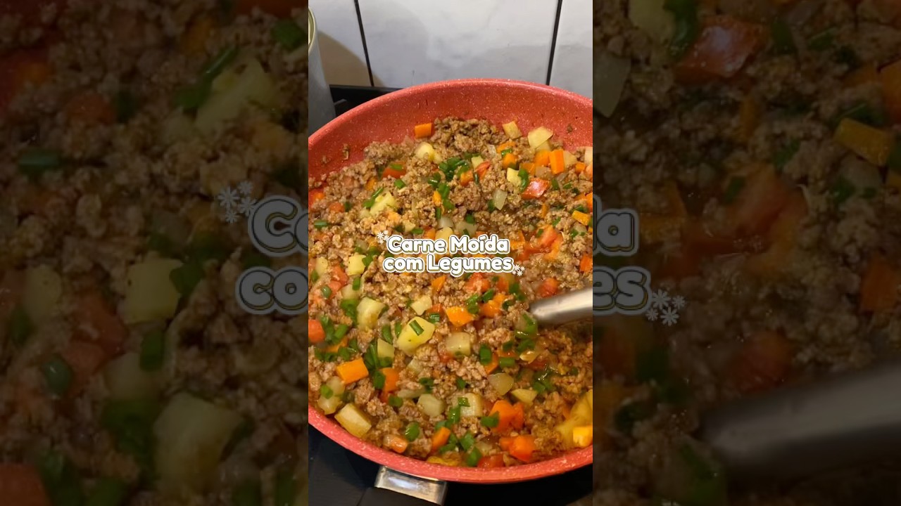 Carne mo&iacute;da com legumes 😋 #receitas #comida #receitafacil