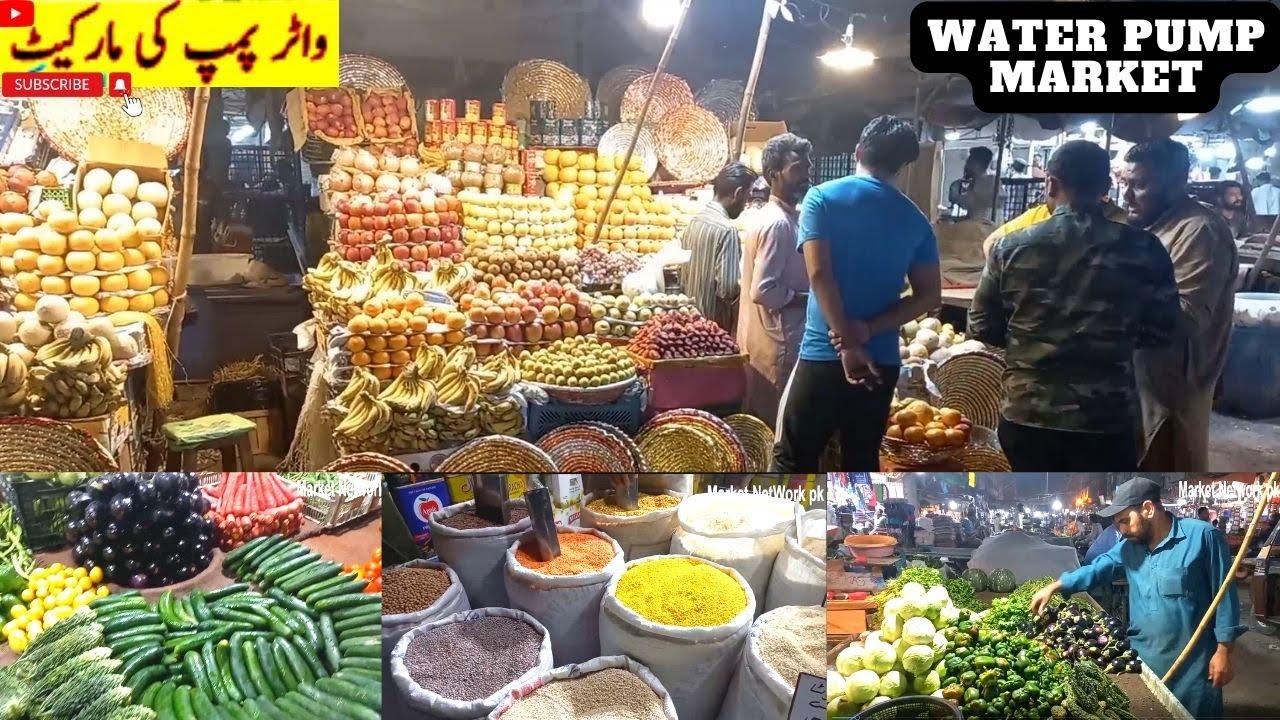 WATER PUMP MARKET KARACHI l Bazar Grocery Sabzi l Fruit l Meat lSeaFood Market