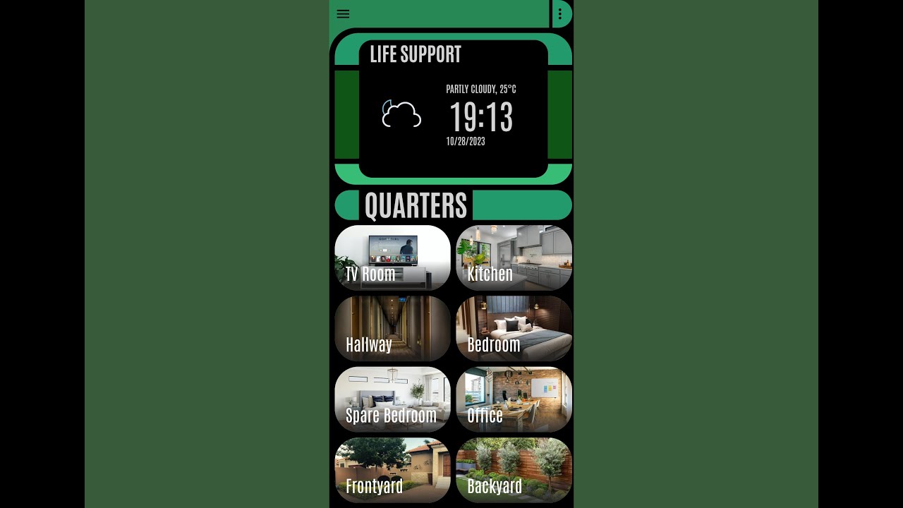 Mobile view of the LCARS interface