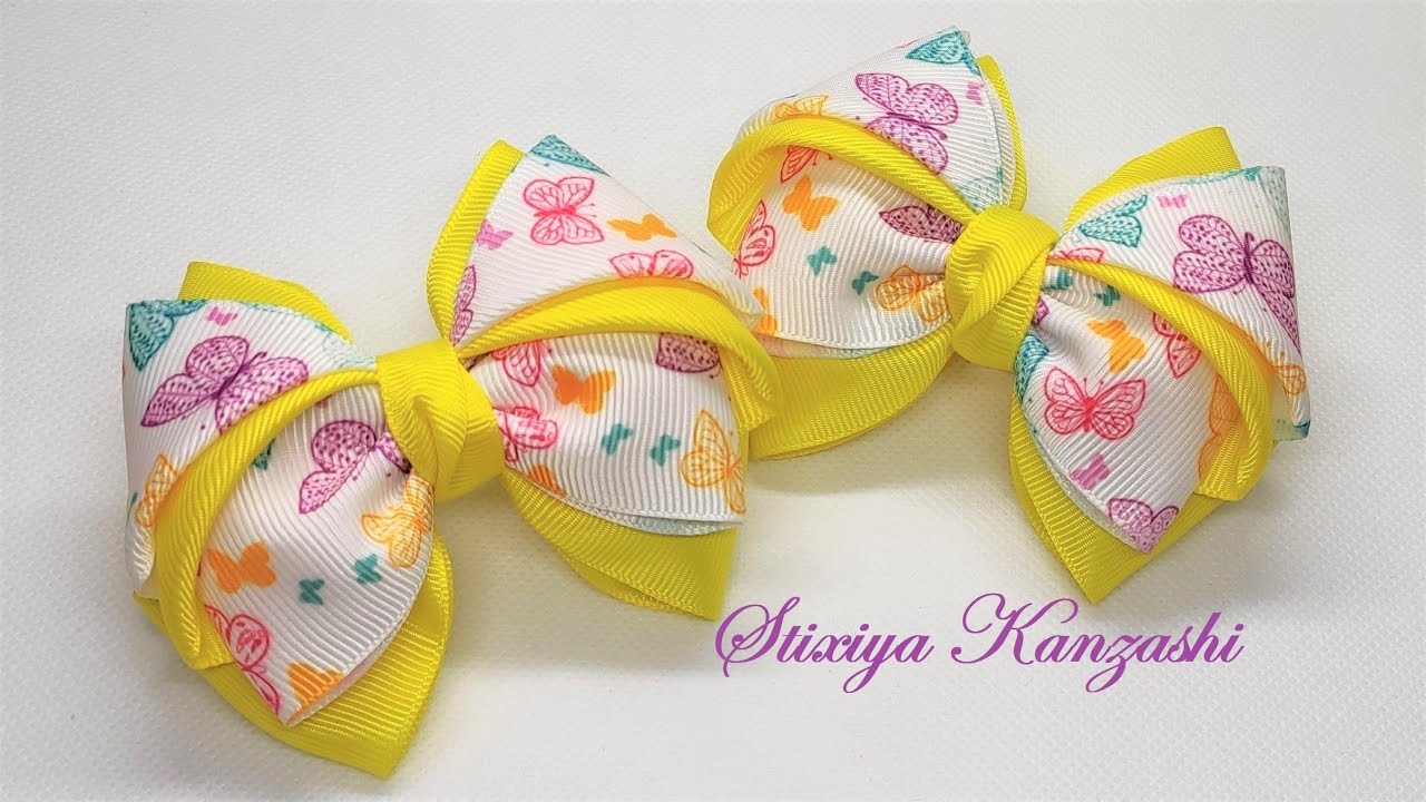 DIY / Объемные бантики / Просто и Красиво даже без декора / Репс или Атлас? / Канзаши для начинающих