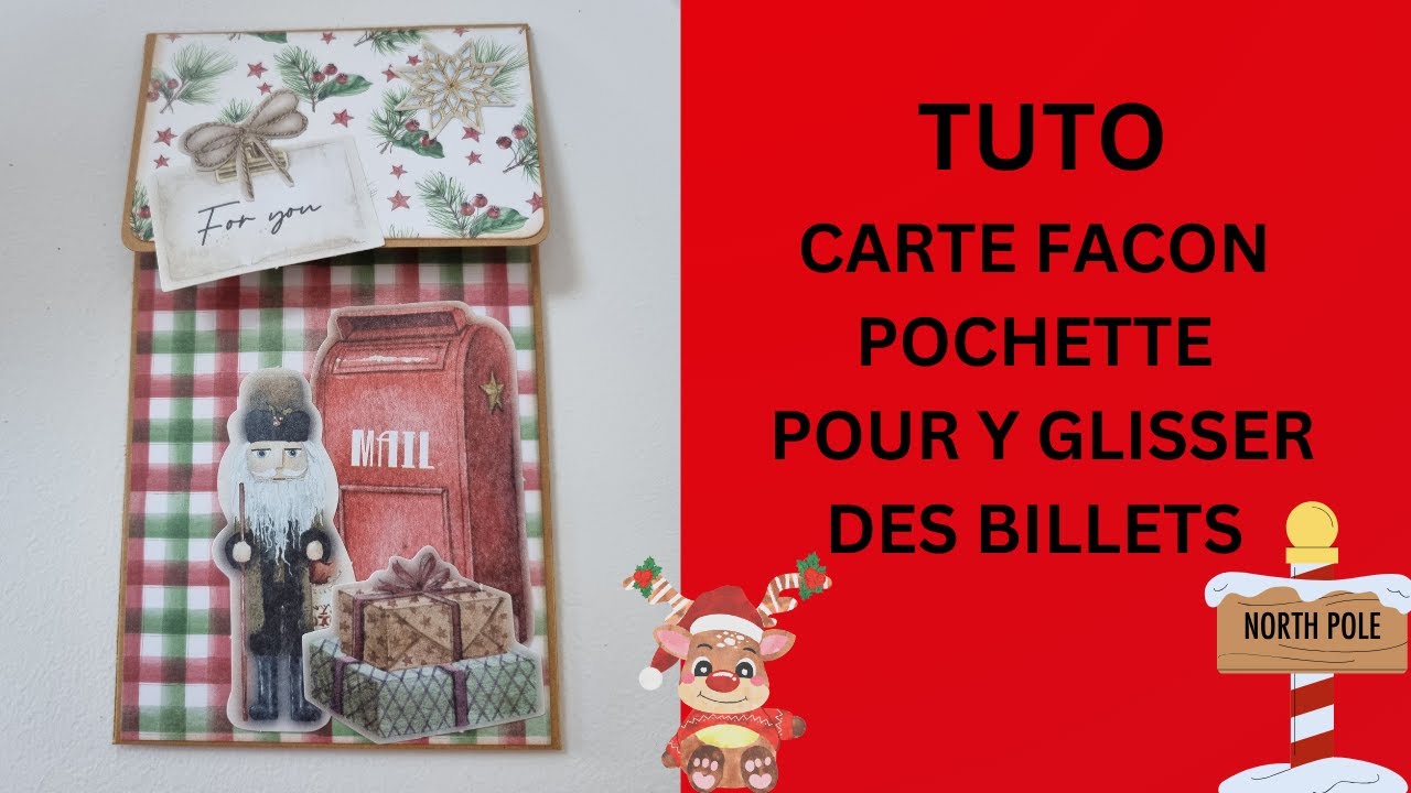 TUTO carte façon pochette pour billets 💵🎅, parfais pour offrir les étrennes 😉