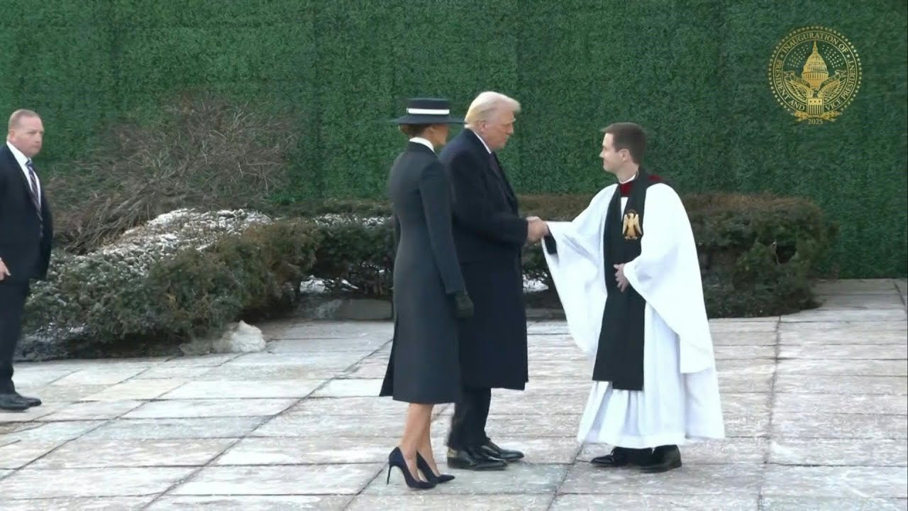 Donald Trump arrives at St John's Church ahead of inauguration | AFP
