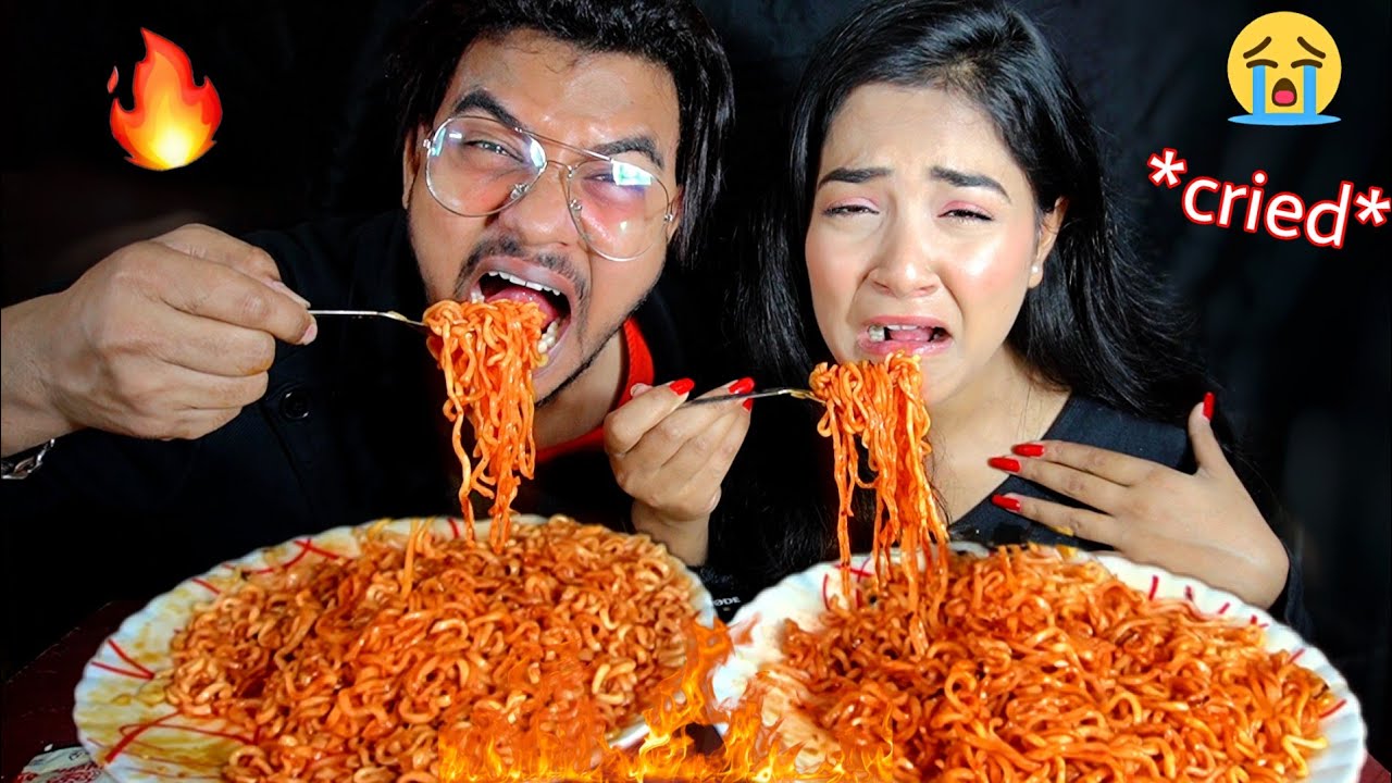 4X SPICY 🔥 Korean NOODLES Challenge | I Cried 😭 | Nil & Situ Vlogs
