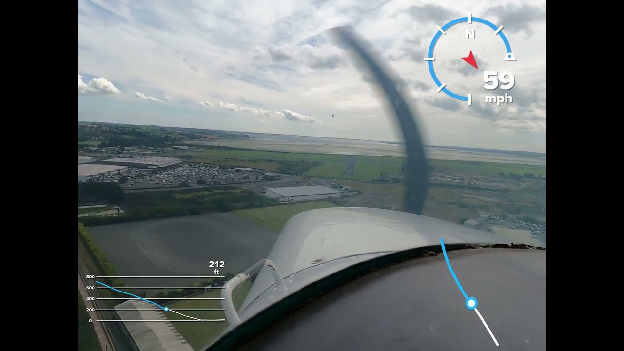 Cessna 152 approach and landing at newtownards EGAD