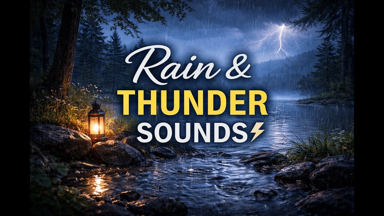 Rain & Thunder Sounds by a Forest Lake 🌧️⚡ Relaxing Nature Storm Ambience for Sleep & Focus