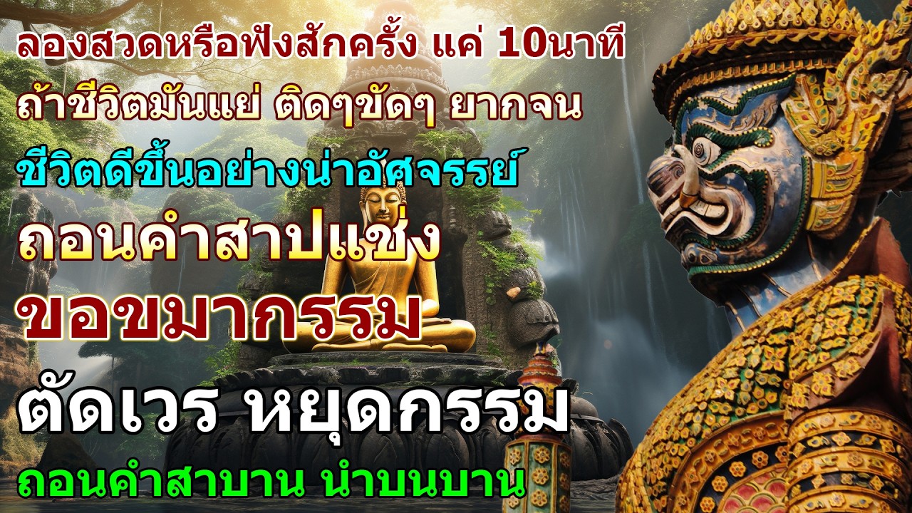 คาถาแรง ลองฟังสักครั้ง แค่10นาที ชีวิตดีขึ้นราวปาฏิหาริย์ ขอขมากรรม ถอนคำสาปแช่ง ตัดเวรกรรม