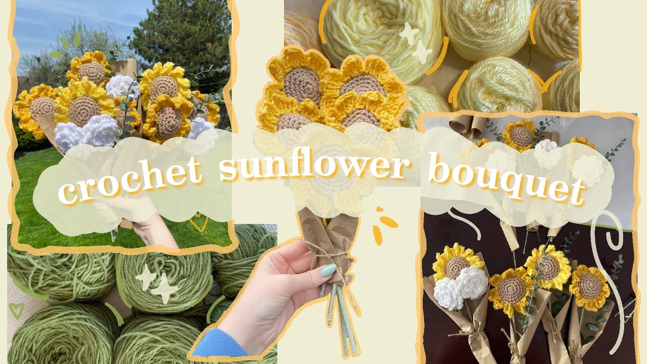 crochet sunflower tutorial🌻 (step by step, advanced beginner)