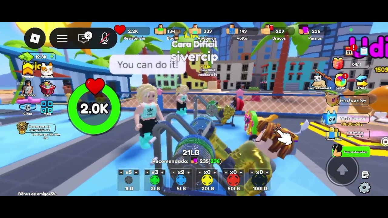 ROBLOX TREINANDO PRA FICAR FORTE P1