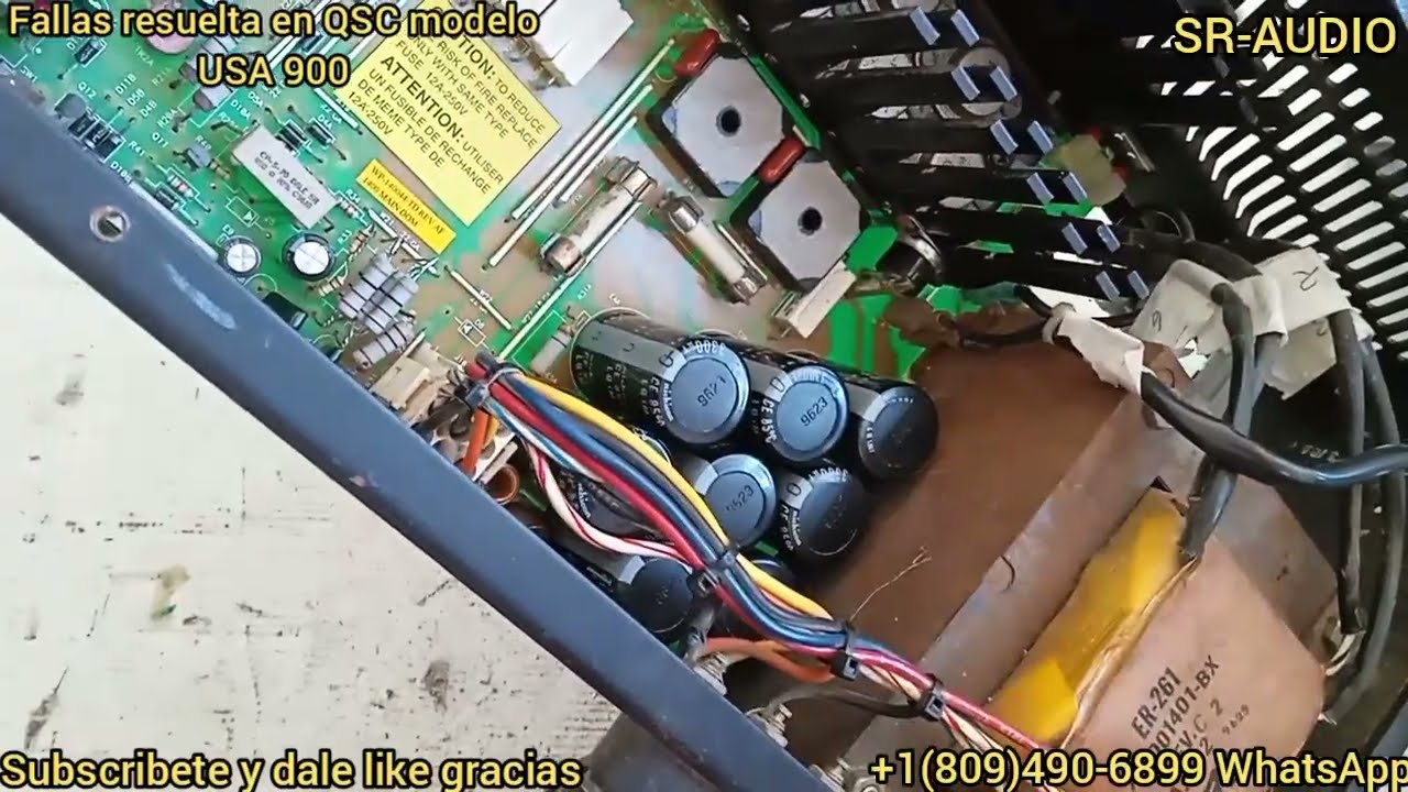 fallas resuelta en amplicador QSC modelo USA 900 video #2
