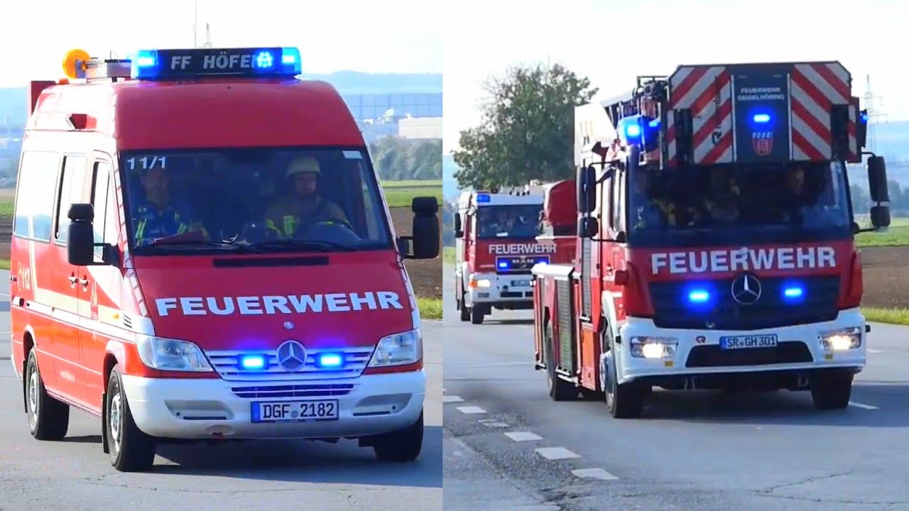 MZF + LF 20 FF Höfen & LF 10/6 FF Ottering & DLK 23/12 + TLF 16/25 FF Geiselhöring