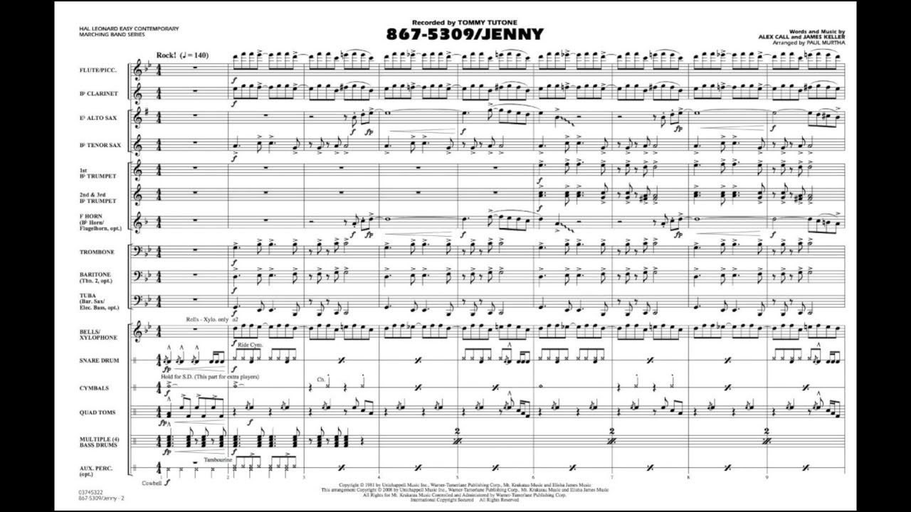 867-5309/Jenny arranged by Paul Murtha