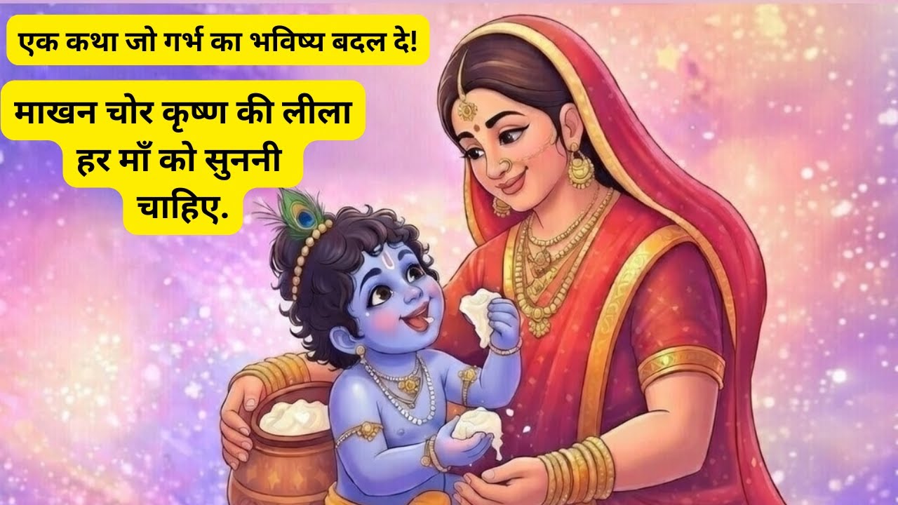 माखन चोर कृष्ण लीला हर माँ को सुननी चाहिए #माखनचोर   #GarbhaSanskar #pregnantmoms