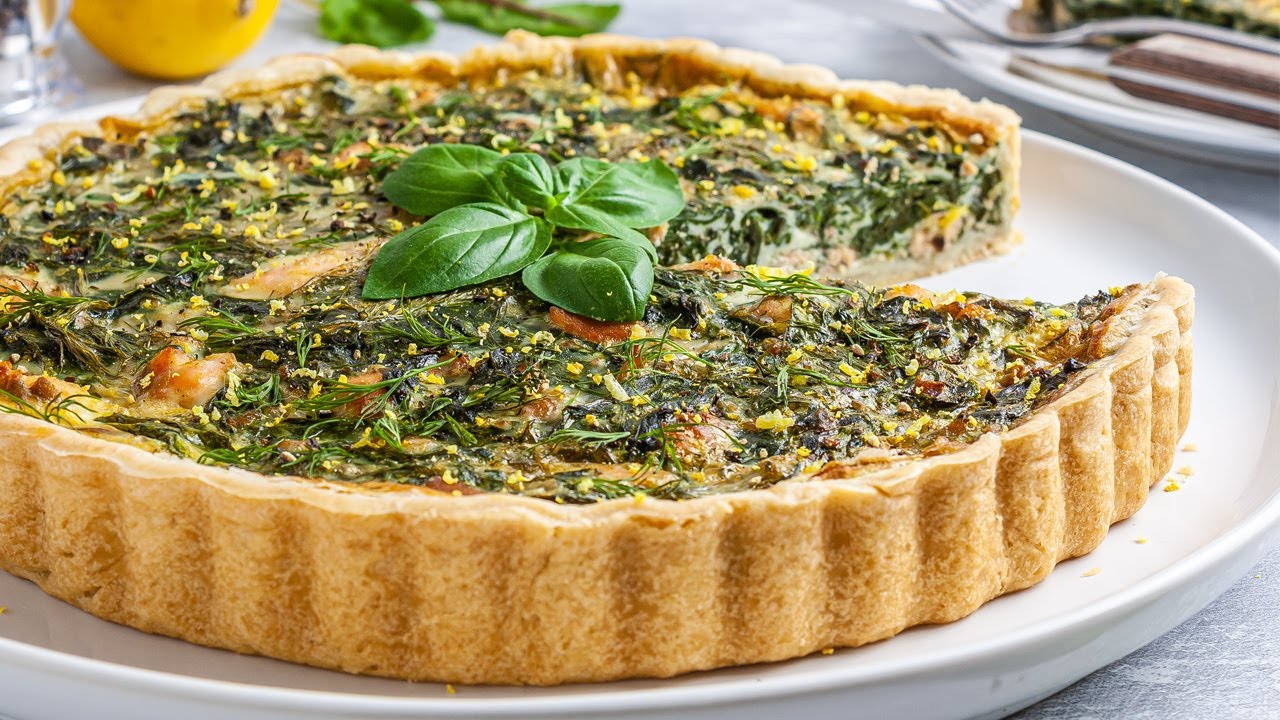 Dairy-Free Salmon Spinach Quiche - Foodaciously