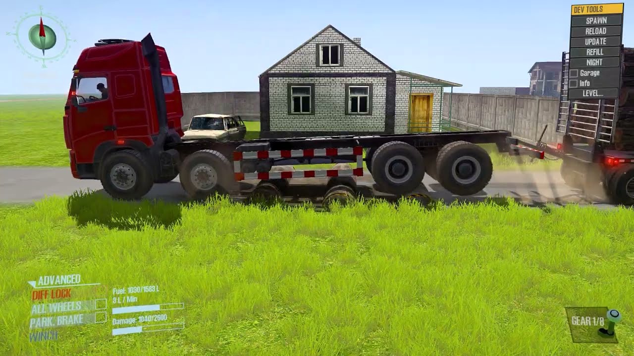 Spintires Mudrunner - Mod Truck Vs Extreme Broken Road With Speed Bumps | Driver Skills Gameplay 03