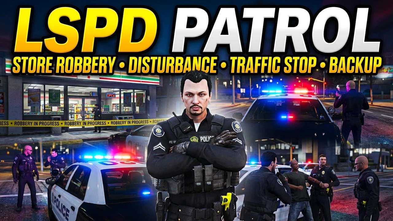 LSPD Patrol | Store Robbery | Store Disturbance | Traffic Stop Backup | LSPDFR | GTAV | GTA5