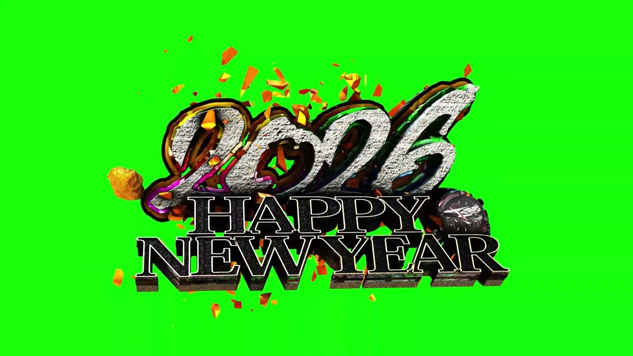 2026 3D text green screen loop animation