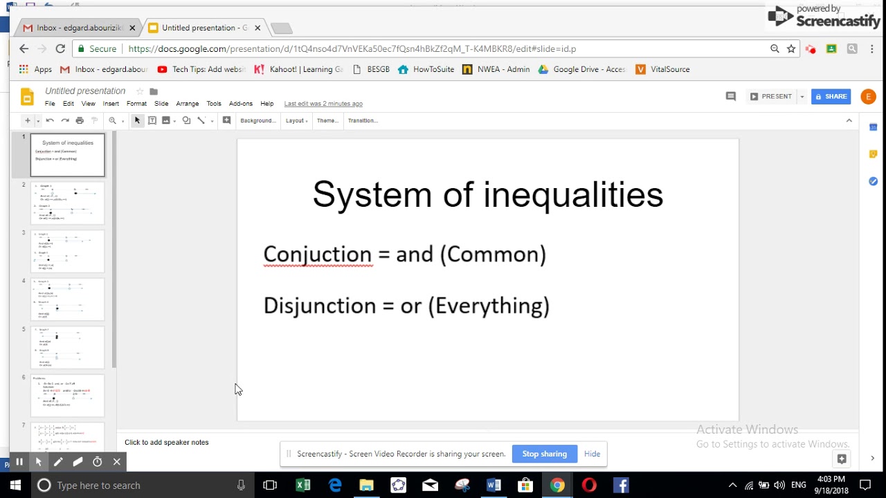 Systems of inequality  and,  or