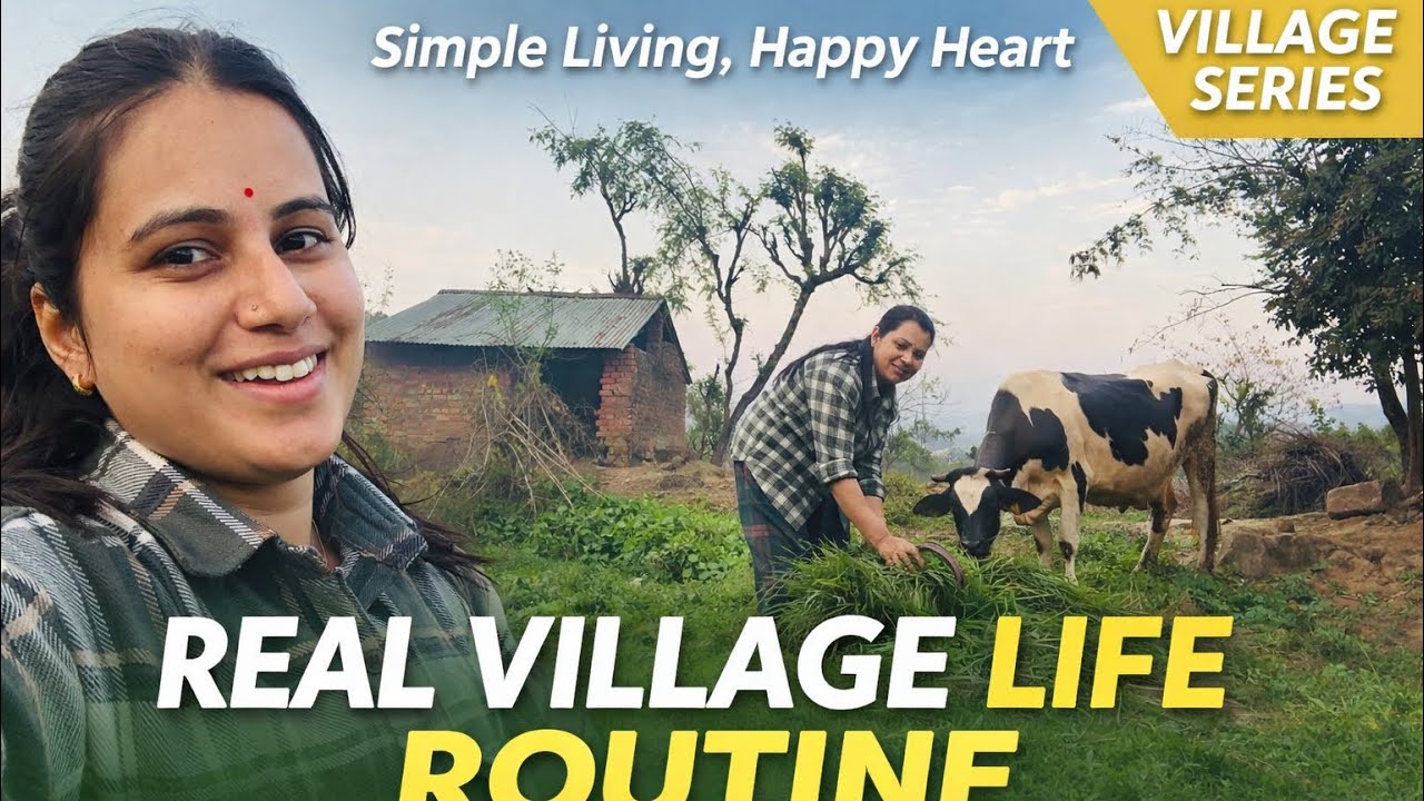 Village Morning Routine | Grass Cutting & Cow Care Vlog 