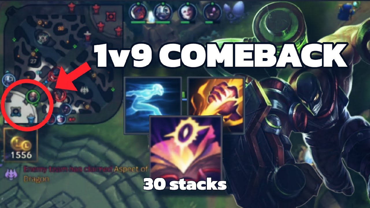 WildRift: Crazy 1v9 singed jungle comeback