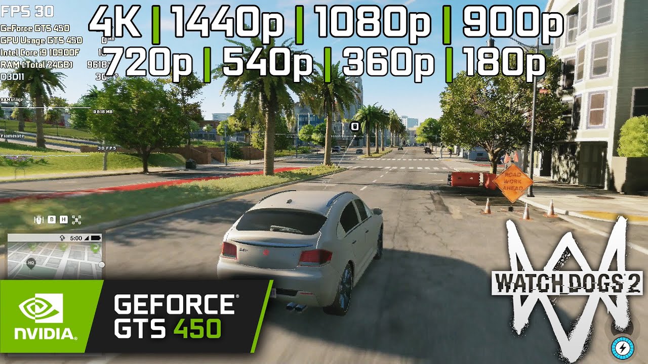 GTS 450 | Watch Dogs 2 - 4K, 1440p, 1080p, 900p, 720p, 540p, 360p, 180p