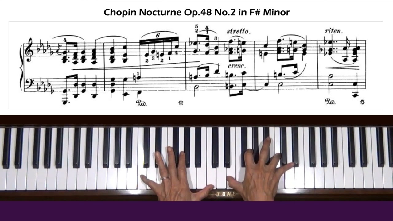 Chopin Nocturne Op. 48, No. 2 in F-sharp Minor Piano Tutorial Part 2
