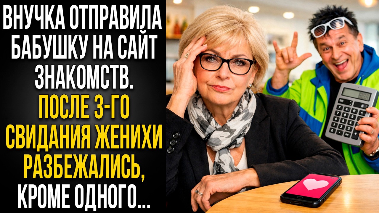 ВНУЧКА ОТПРАВИЛА БАБУШКУ НА САЙТ ЗНАКОМСТВ. ПОСЛЕ 3-ГО СВИДАНИЯ ЖЕНИХИ РАЗБЕЖАЛИСЬ, КРОМЕ ОДНОГО...