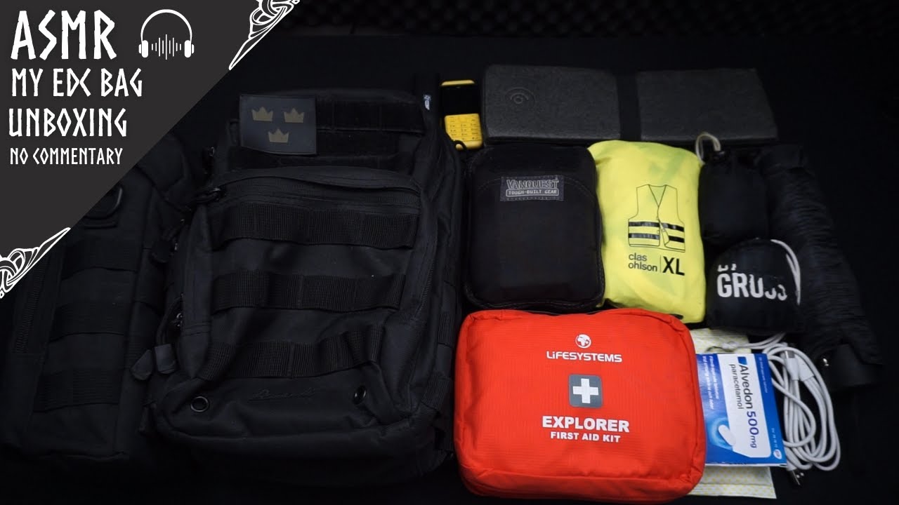 ASMR -  Unboxing my EDC bag ( No commentary )