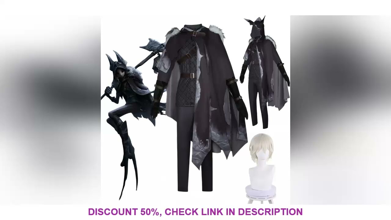 Game Night Watch Cosplay Anime Ithaqua Costume Wig Hooded Cloak Cape Uniform Man Halloween Carnival