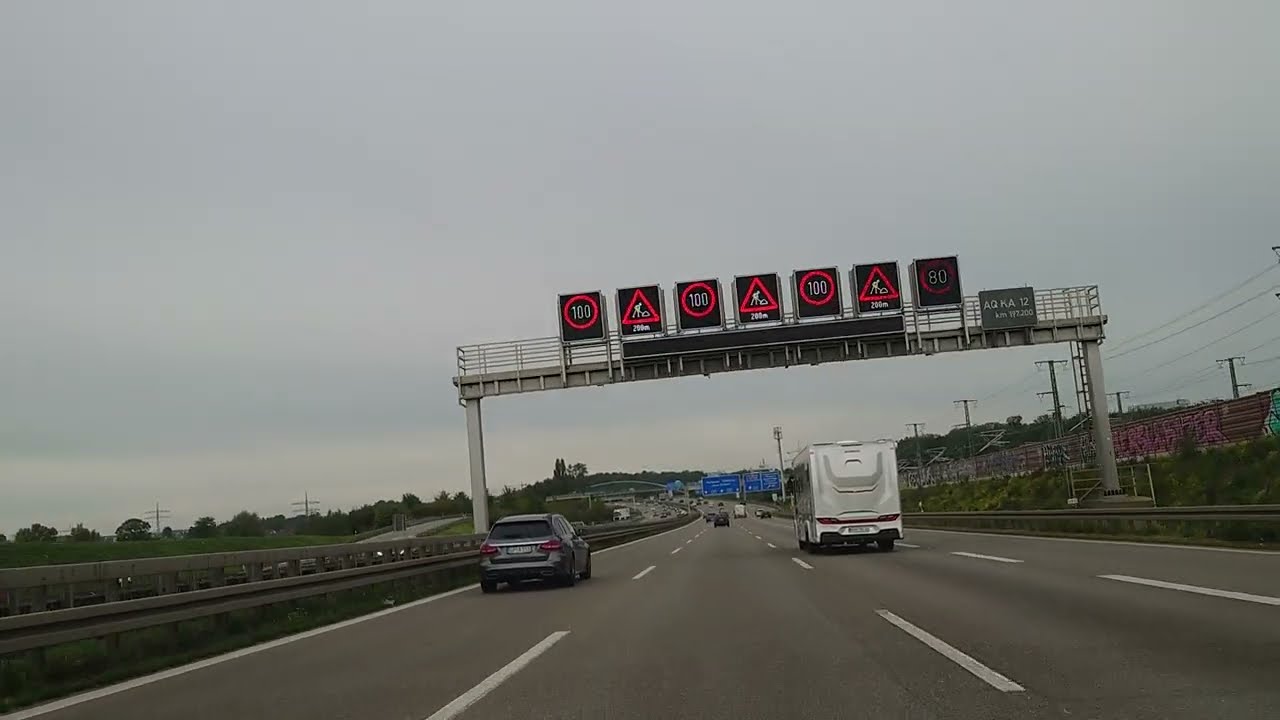 A8 Stuttgart - Pforzheim - Karlsruhe, Deutschland, Autobahn, 4k Driving Tour, Germany #highway #A8 