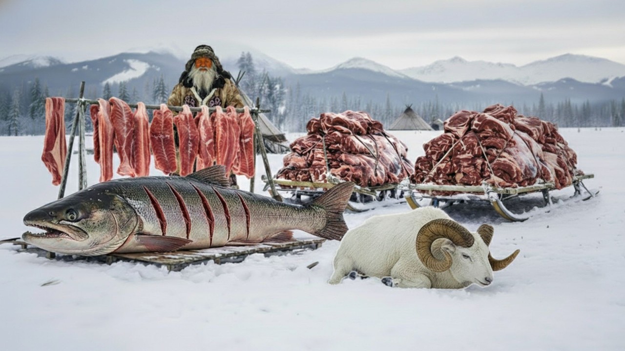 7,000KG OF SHEEP & GIANT FISH HUNT AT −71°C IN YAKUTIA | FEEDING A FROZEN VILLAGE | EXTREME SURVIVAL