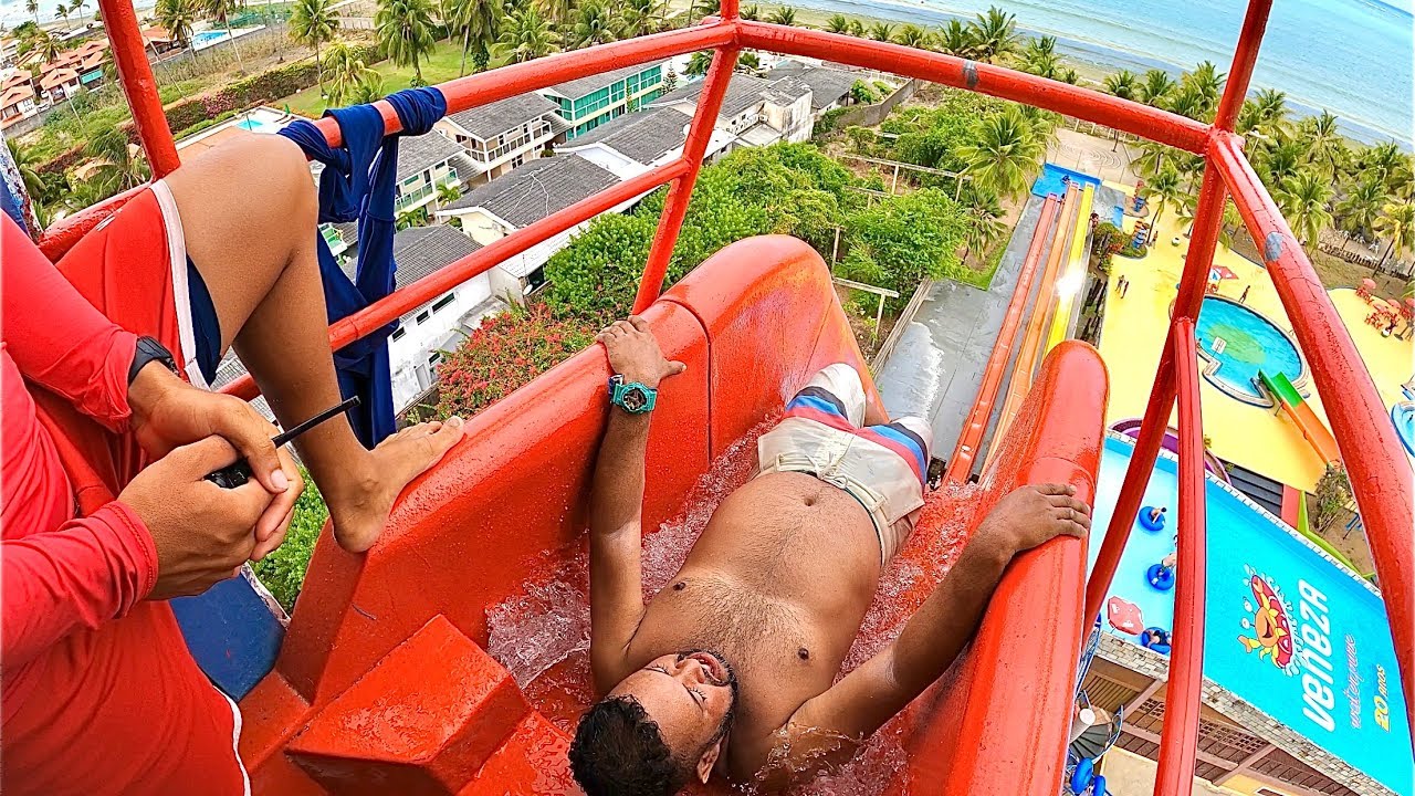 Waterslides at Veneza Water Park in Brazil