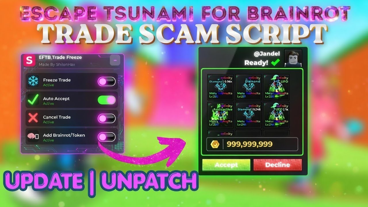 *Tutorial* Escape Tsunami For Brainrot Script - Trade Freeze Script (SAFE, NOKEY, PASTEBIN)
