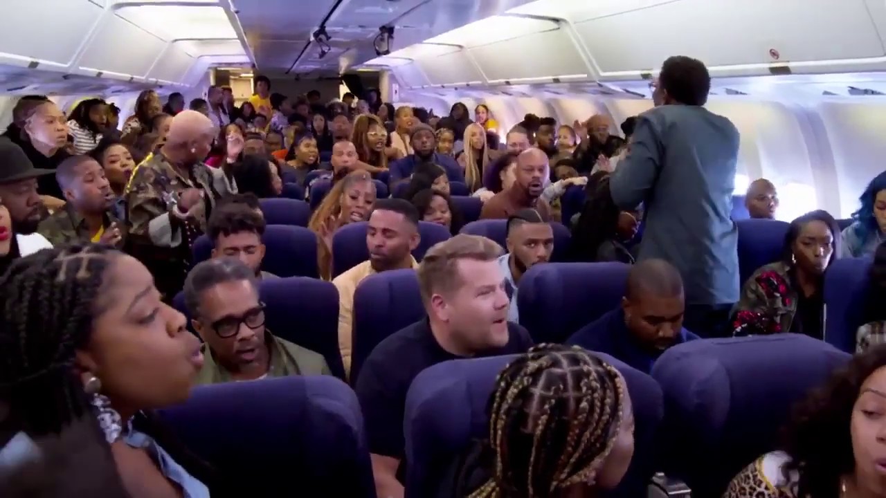 Kanye West Performs &ldquo;Jesus Walks&rdquo; With James Corden On Airplane