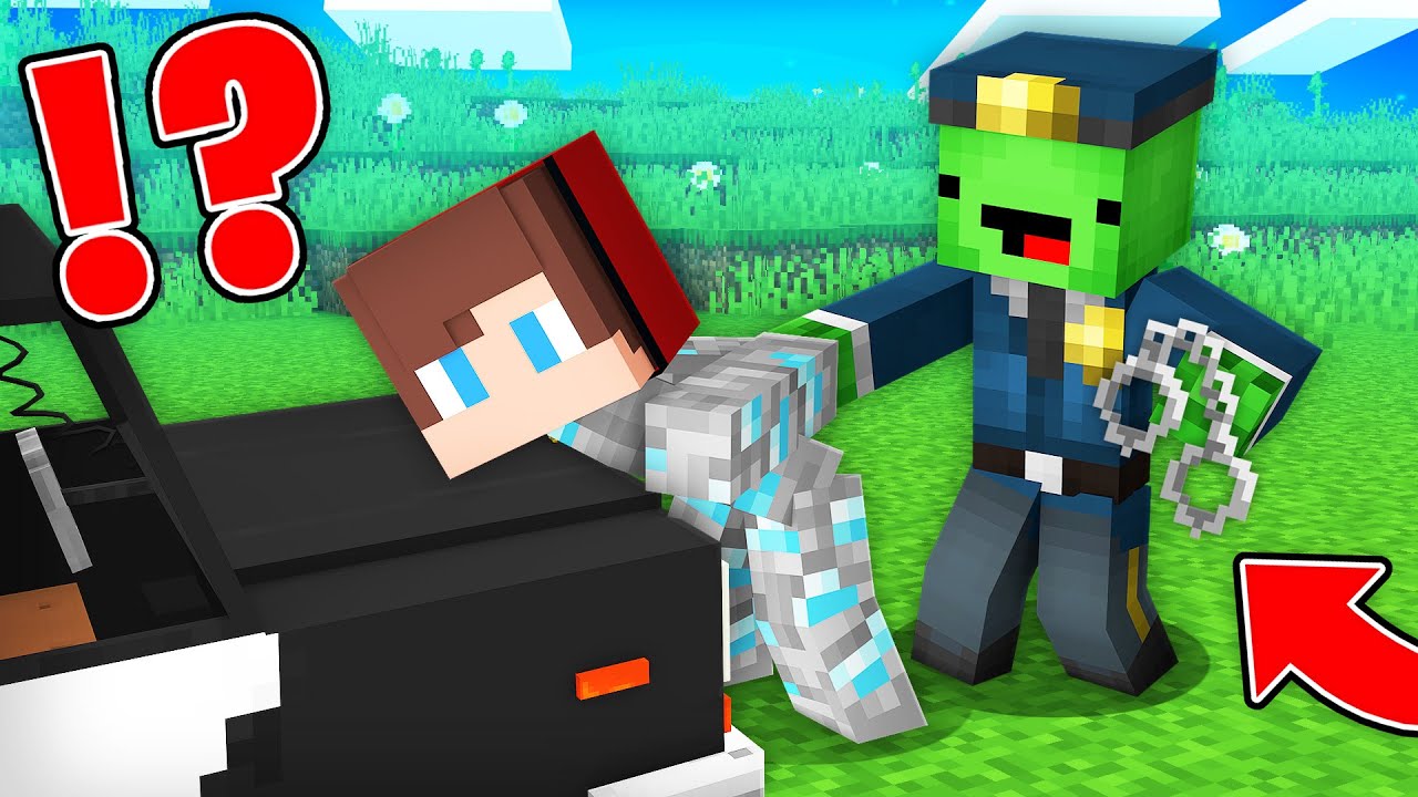 JJ Pranked Mikey Policeman as Diamond - Minecraft Maizen
