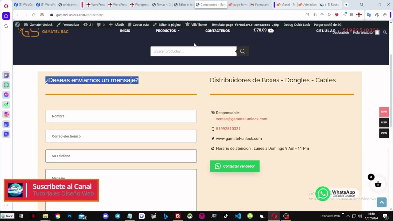 WordPress crear formulario de Contacto sin plugins  y configurar SMTP   PHPMailer