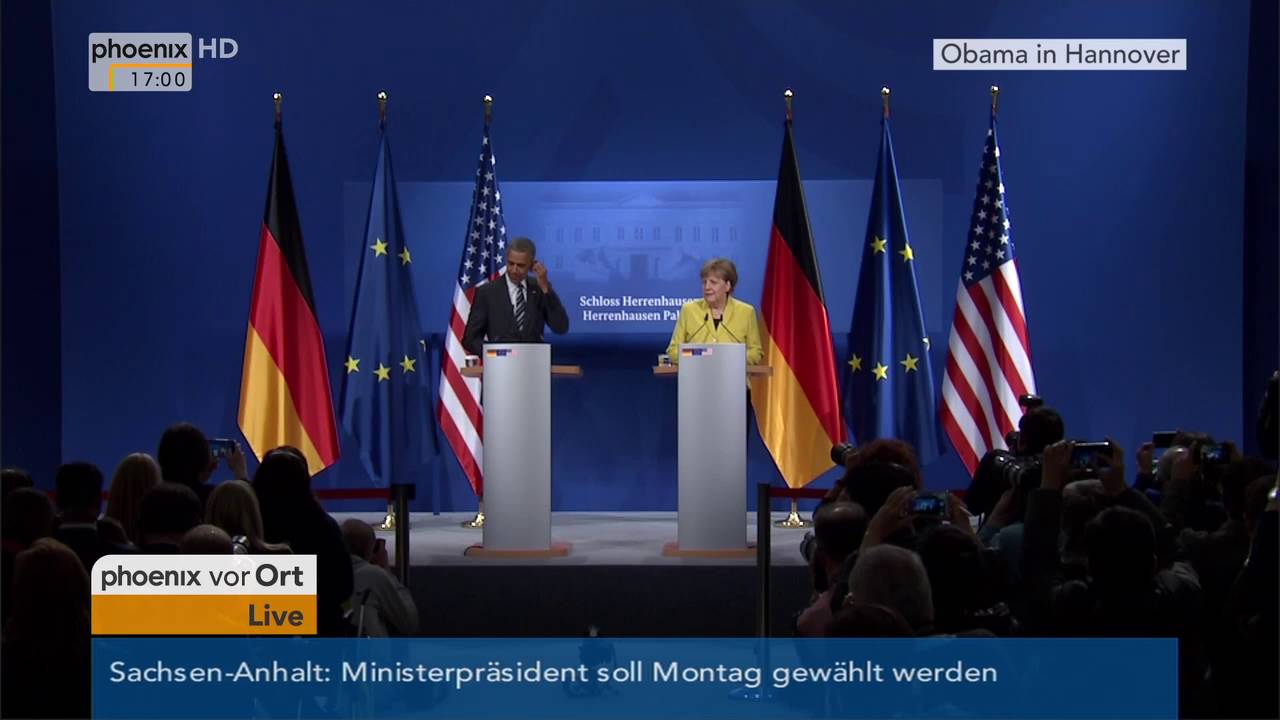Obama-Besuch in Hannover: Pressekonferenz mit Angela Merkel und Barack Obama am 24.04.2016