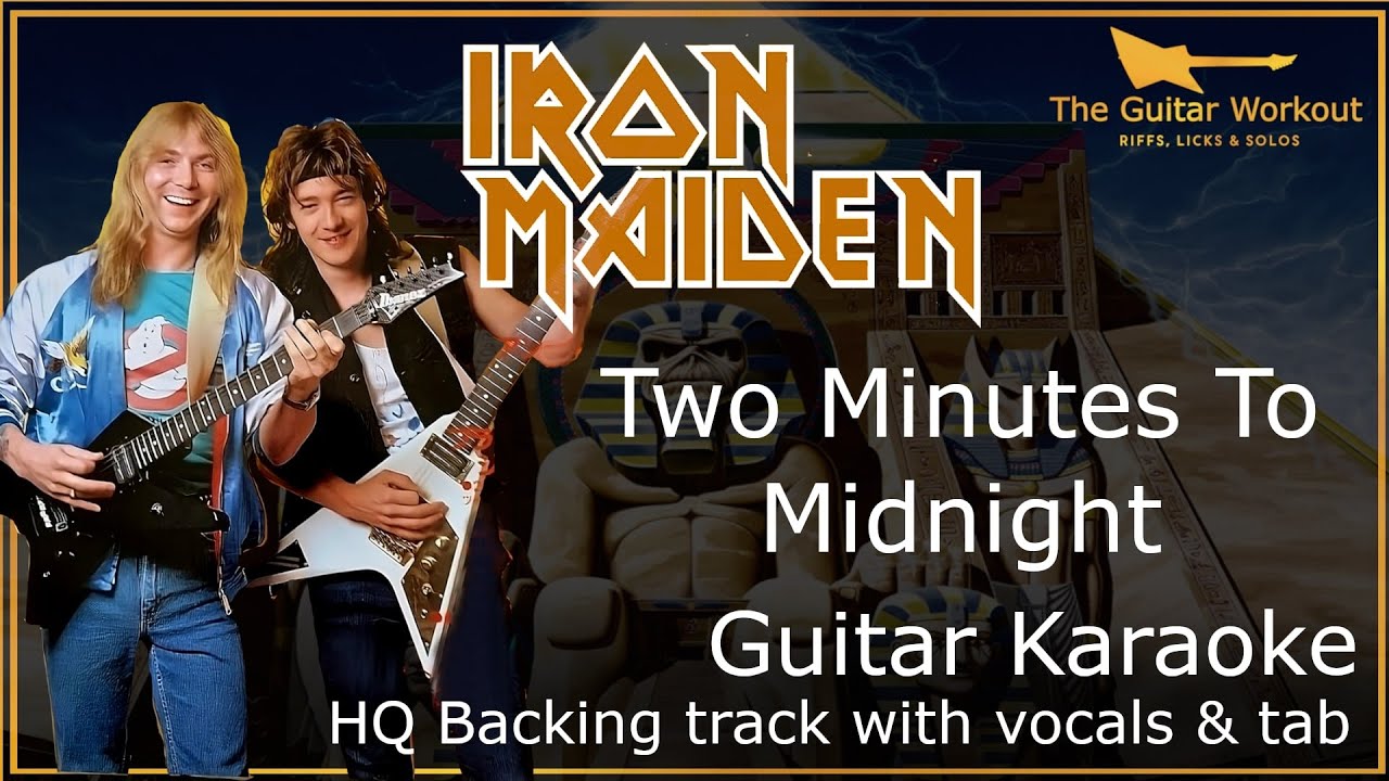 Iron Maiden - 2 Minutes To Midnight (HQ Backing Track with vocals & tab | Guitar Karaoke)