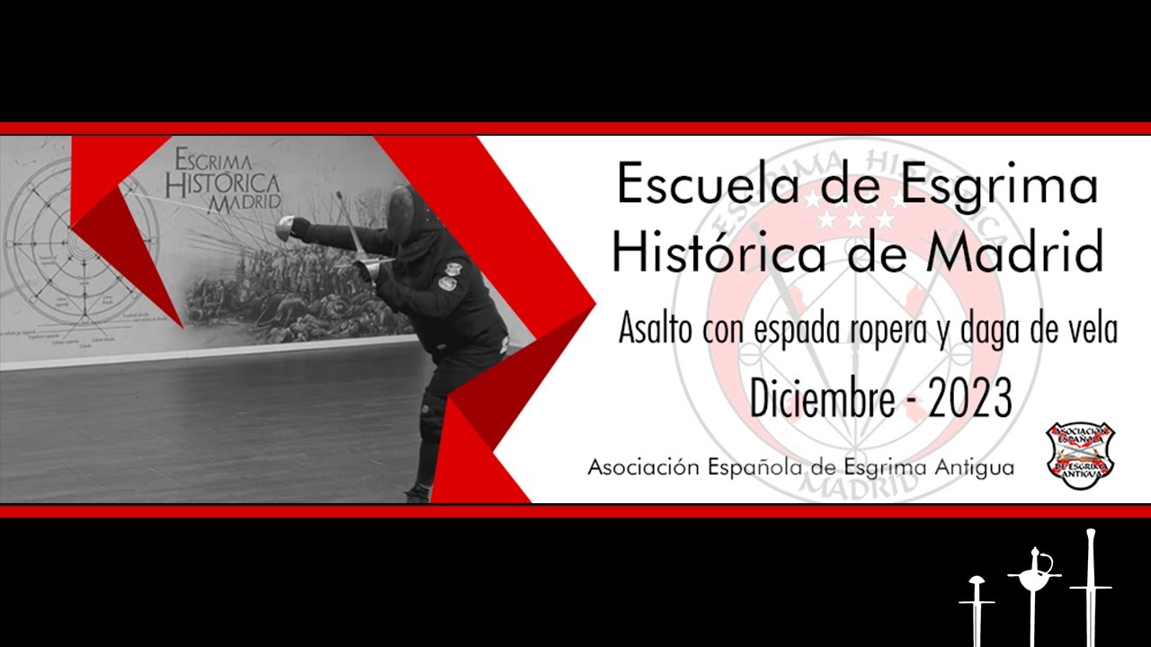 Escuela de Esgrima Histórica de Madrid | Asalto con espada ropera y daga de vela