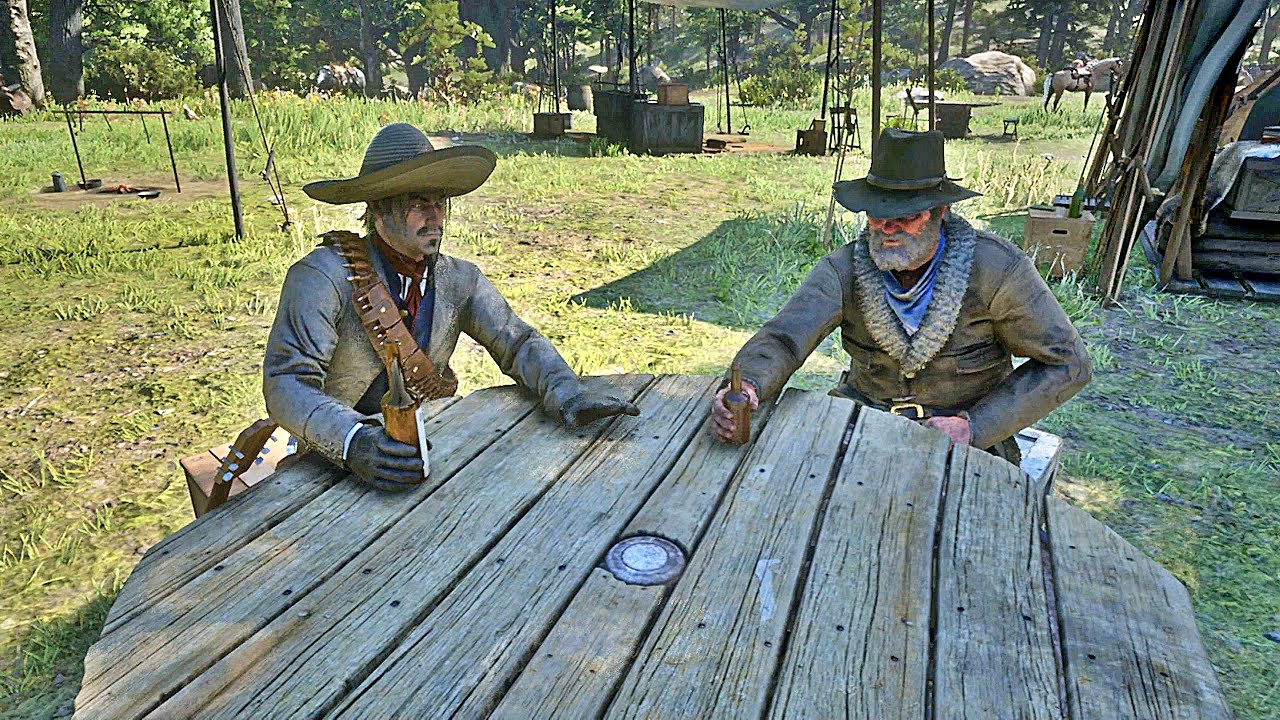 Javier and Uncle Drink together + small chat about Javier and Jenny / Hidden Dialogue / RDR2