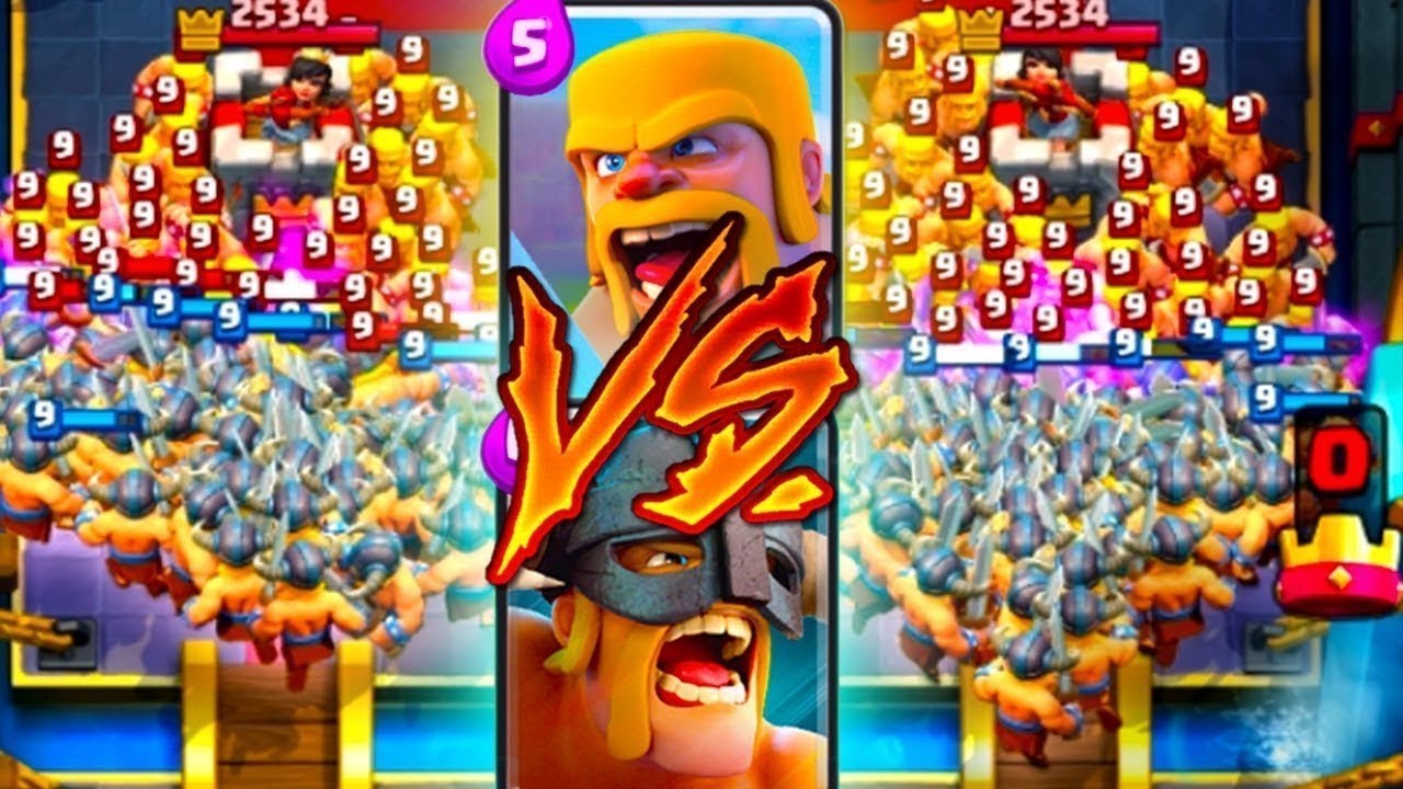 100 BARBARI Scelti vs 100 BARBARI in CLASH ROYALE 😱 Chi Vince? Combattimenti Impossibili e Pazzeschi