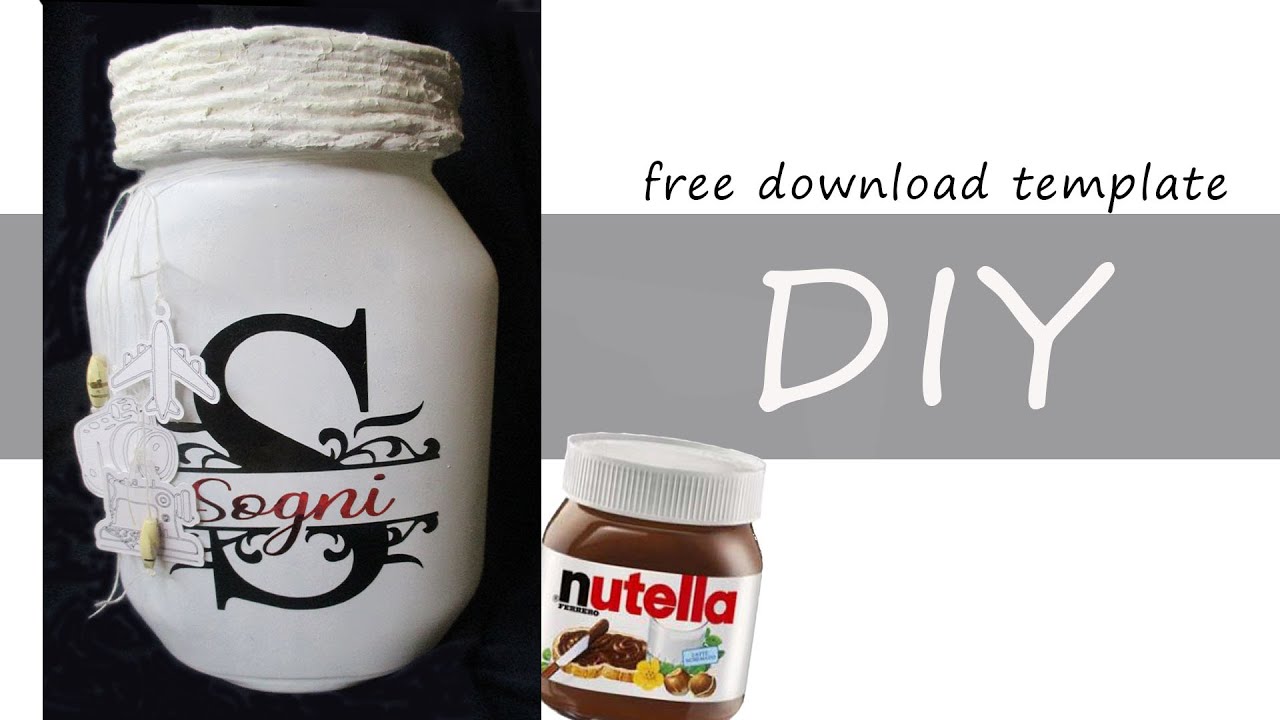 Riciclo Creativo vaso di vetro Nutella 😍 Salvadanaio fai da te facile veloce ed economico