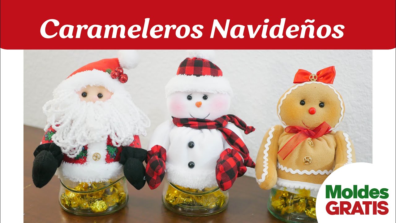Tutorial - Carameleros Navideños (Reciclando frascos de café) - Noel, Nieve Galleta