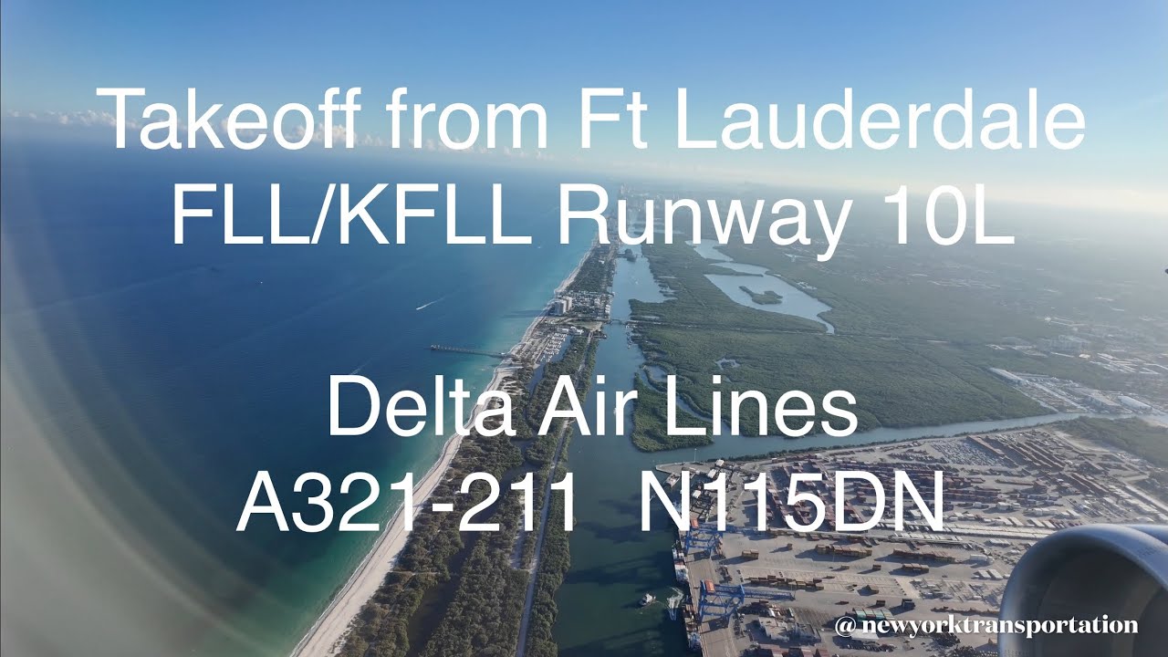 ✈️ Delta Air Lines A321 Takeoff from Fort Lauderdale FLL Runway 10L | South Florida to New York LGA